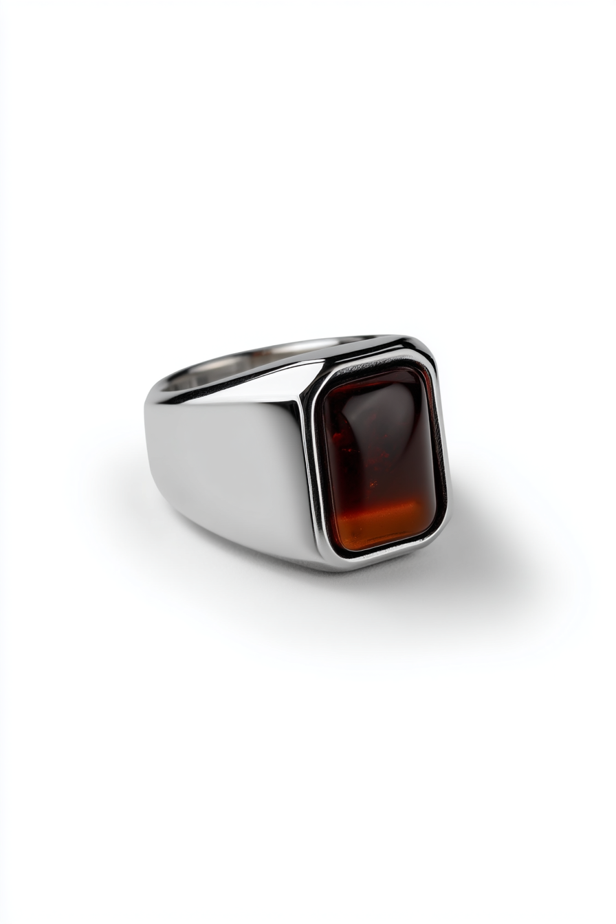 Men’s Tiger's Eye Signet Ring, Stainless Steel — Terra
