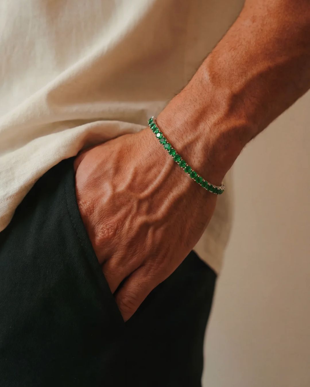 Five-Color Tennis Bracelet Set, 4 mm, Silver-Plated — Spring Edit