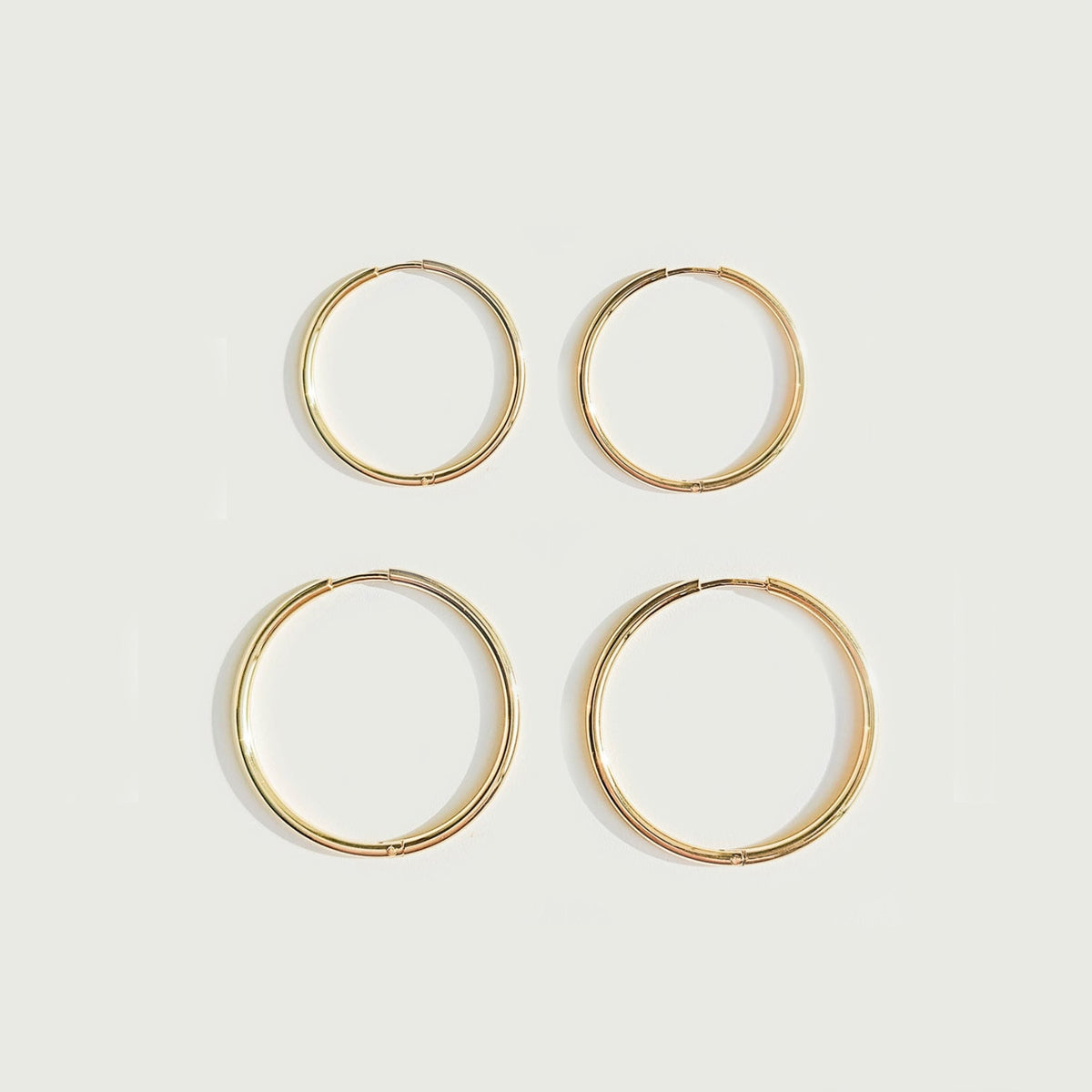 Thin Hoop Earrings, 25 or 30 mm