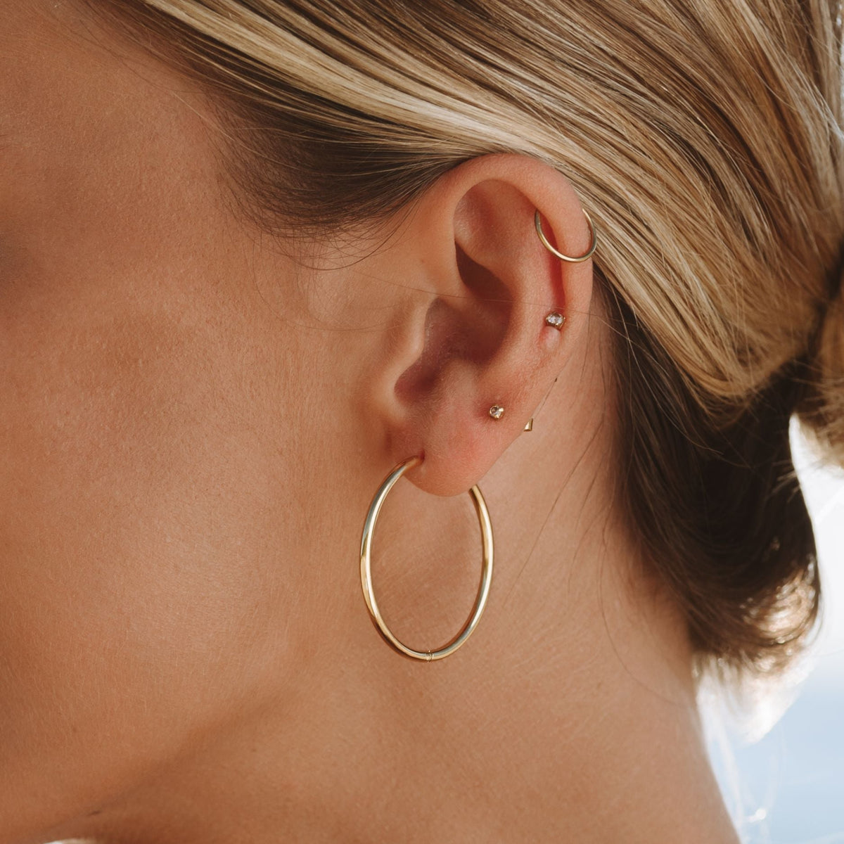 Thin Hoop Earrings, 25 or 30 mm