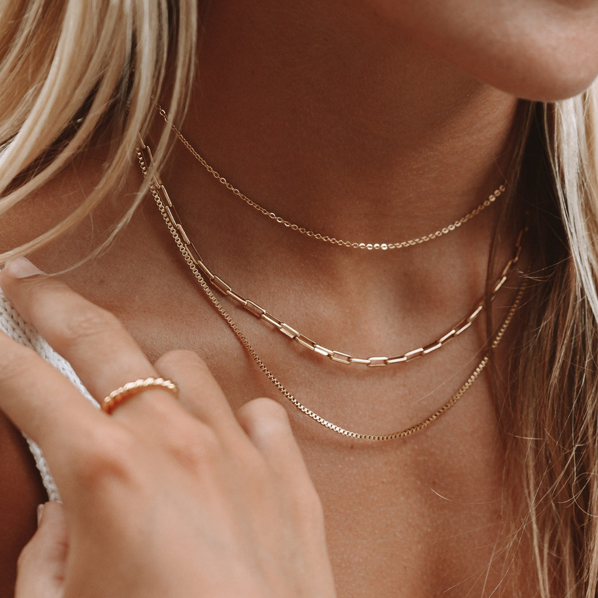Triple Layer Chain Necklace — Saona