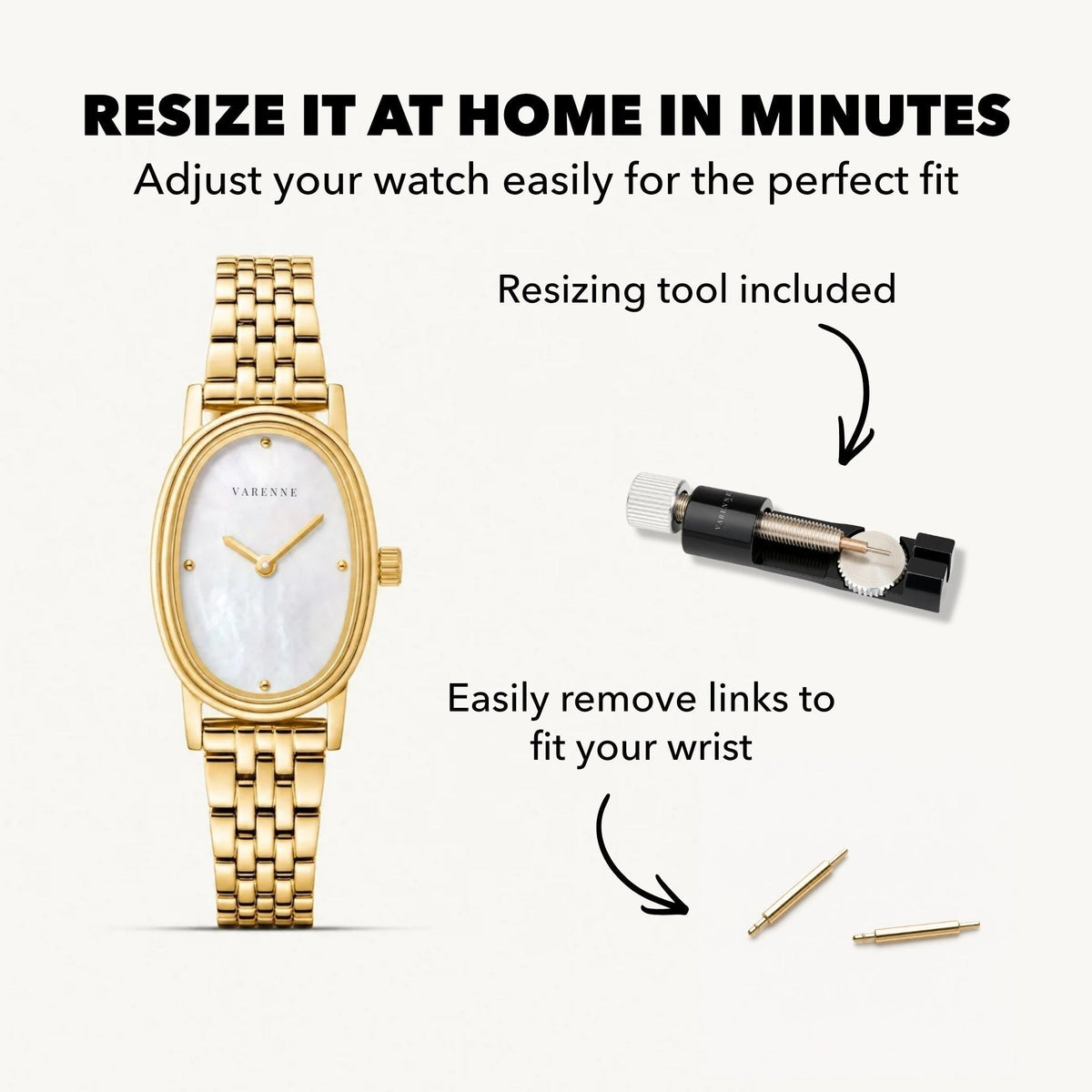 Oval Mother-of-Pearl Quartz Watch — Aurea