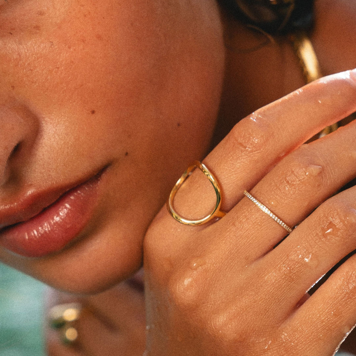 Fine Half-Set Zircon Band Ring — Glimmer