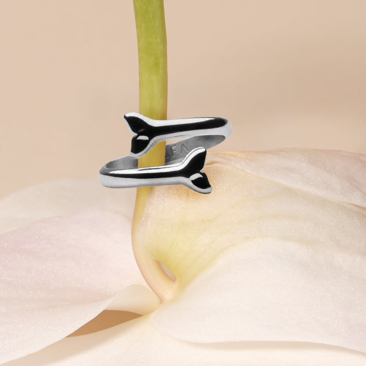 Adjustable Whale Tail Wrap Ring, Steel