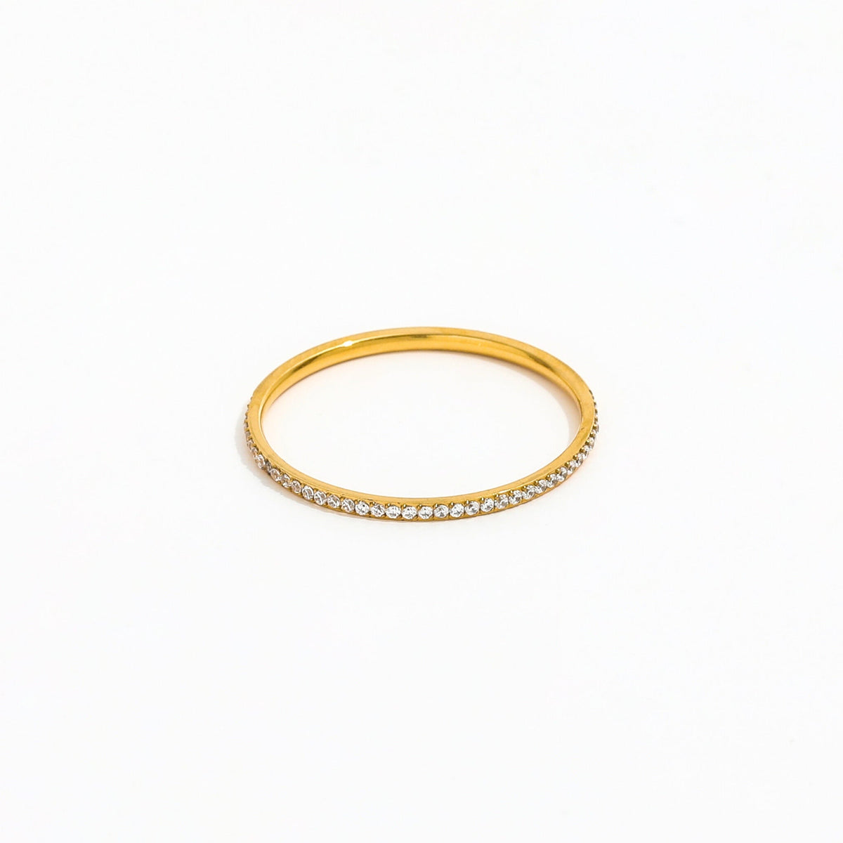 Fine Half-Set Zircon Band Ring — Glimmer