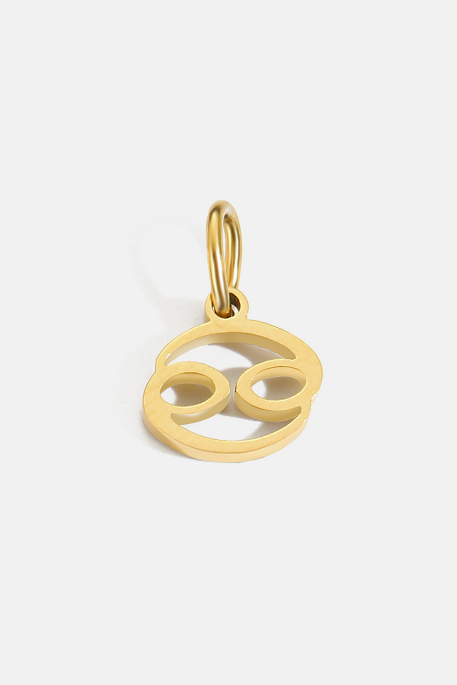 Zodiac Sign Pendant, 7 mm, Gold-Tone Stainless Steel