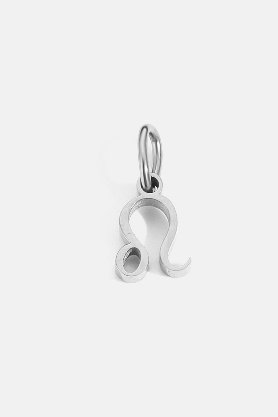 Zodiac Sign Pendant, 7 mm, Silver-Tone Stainless Steel