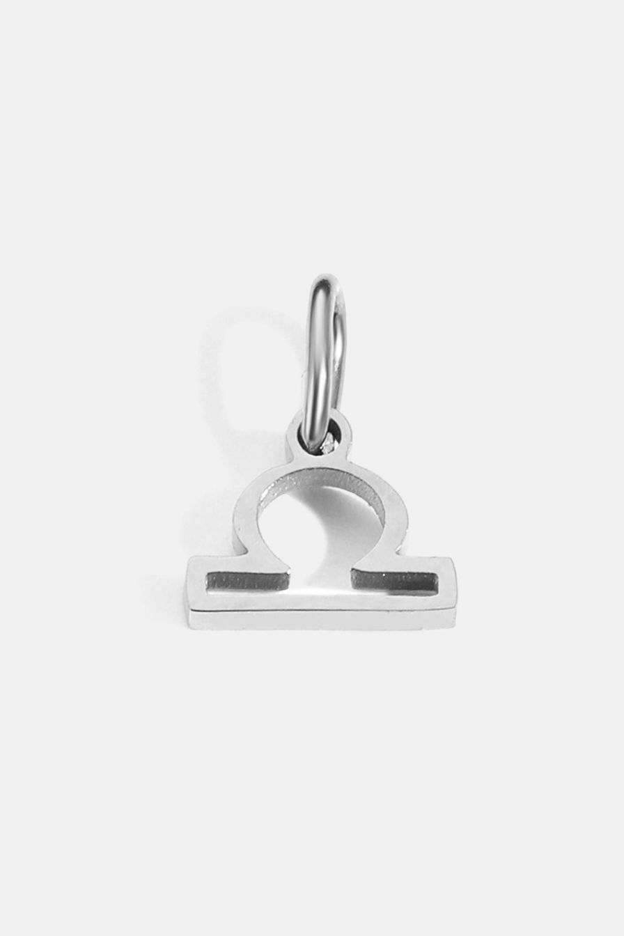 Zodiac Sign Pendant, 7 mm, Silver-Tone Stainless Steel
