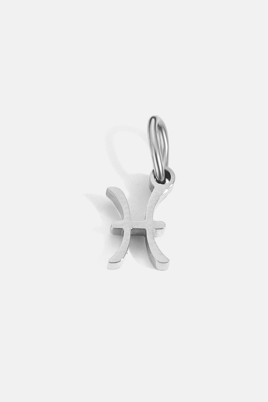Zodiac Sign Pendant, 7 mm, Silver-Tone Stainless Steel
