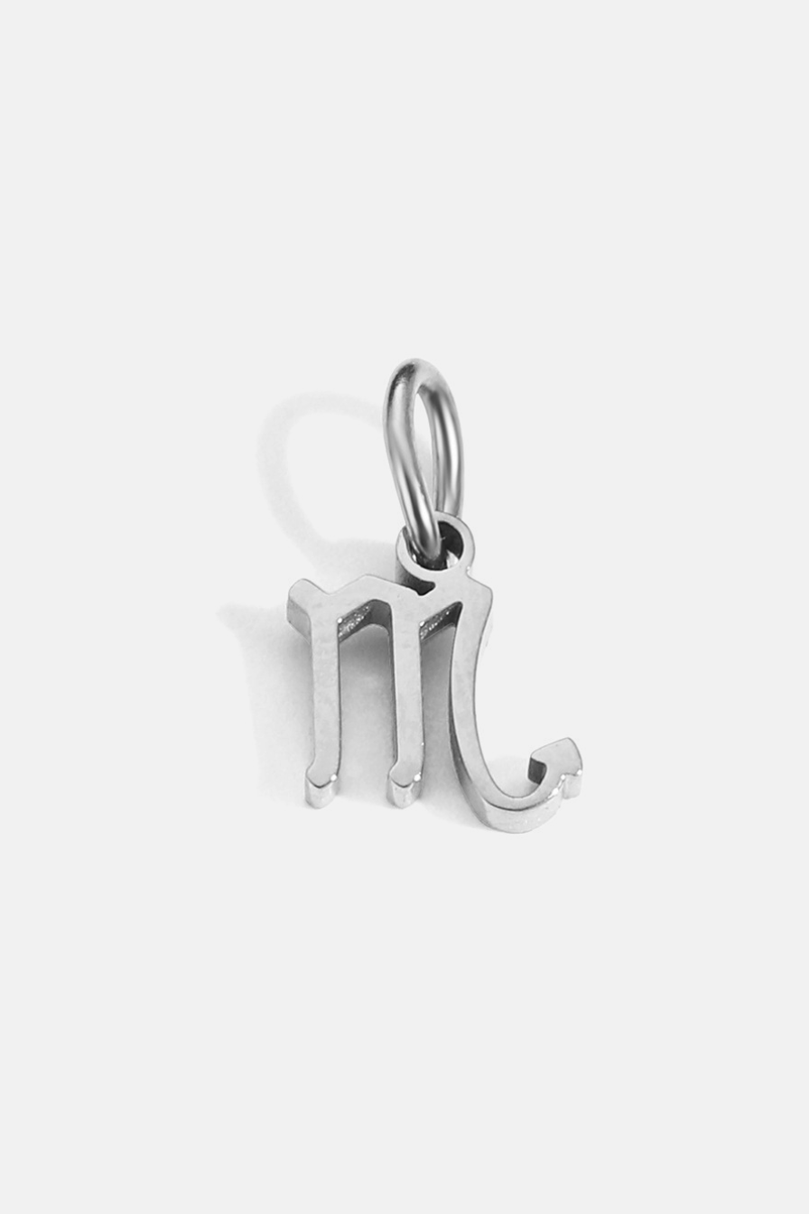 Zodiac Sign Pendant, 7 mm, Silver-Tone Stainless Steel