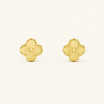 Gold-Tone Clover Necklace Bracelet Earrings Set