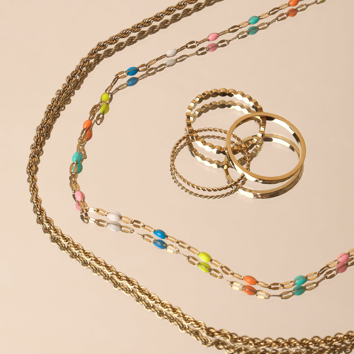 Rainbow Enamel Choker Necklace, 39 cm