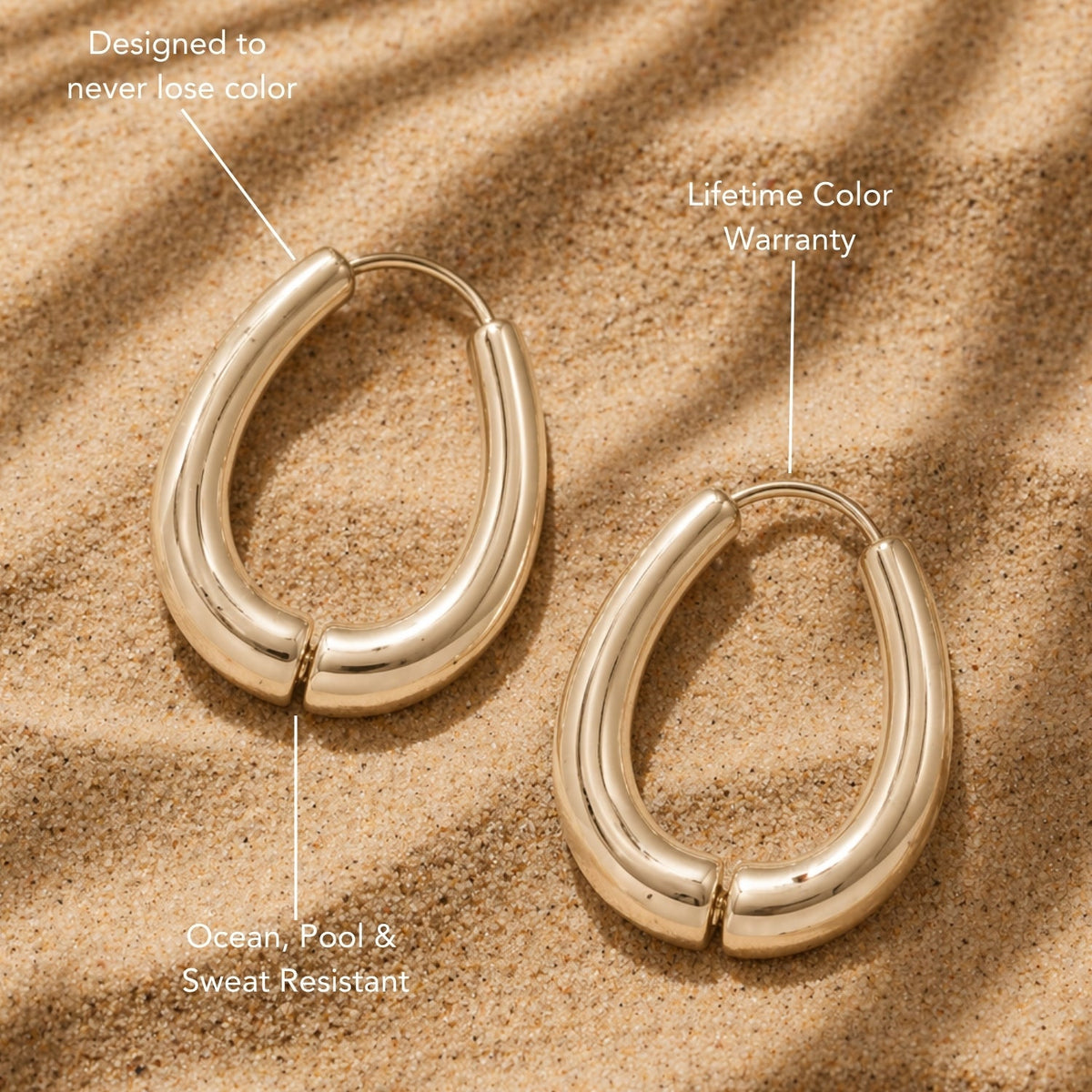 Teardrop Hoop Earrings, 17.5 mm, Steel