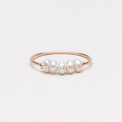 Five Freshwater Pearl Ring, Steel