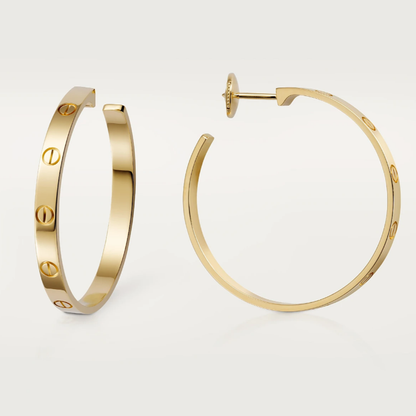 Large Screw Detail Hoop Earrings
