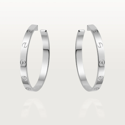 Large Screw Detail Hoop Earrings
