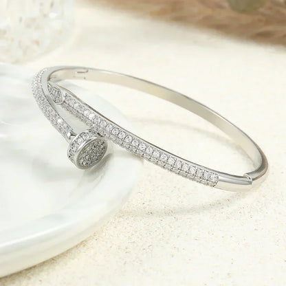 Zirconia Nail Cuff Bracelet — Deluxe