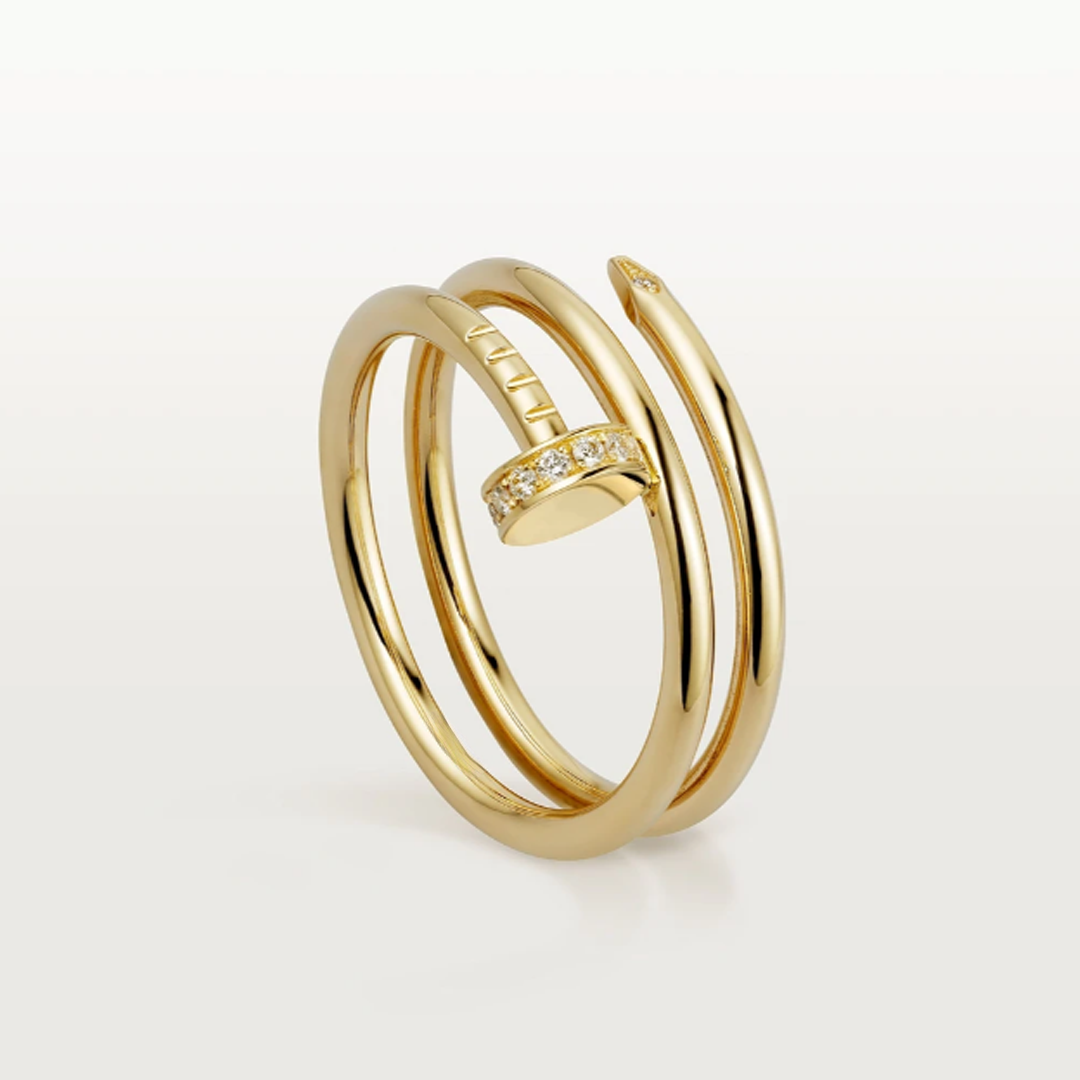 Double Wrap Nail Ring with Clear Details