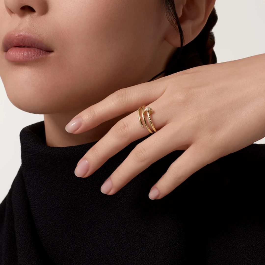 Double Wrap Nail Ring with Clear Details