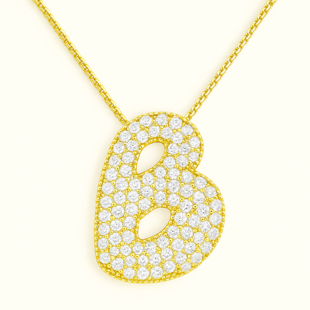 Bubble Initial Crystal Necklace, A–Z, 18 in