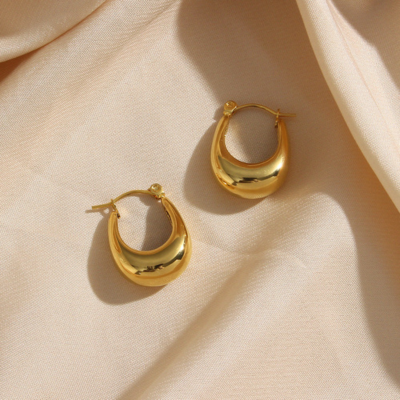 Rounded Dome Hoop Earrings — Evie
