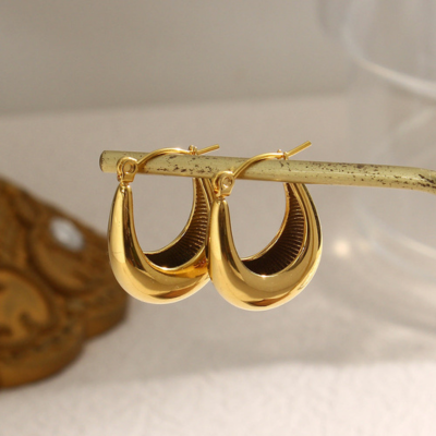 Rounded Dome Hoop Earrings — Evie