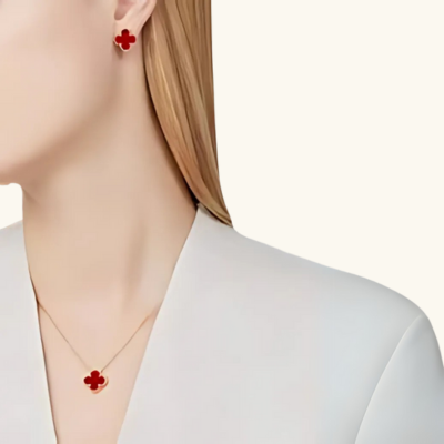 Clover Pendant Necklace, Five Color Options
