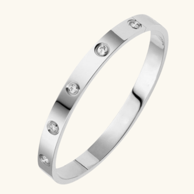 Round Stone Detail Bangle — Finette