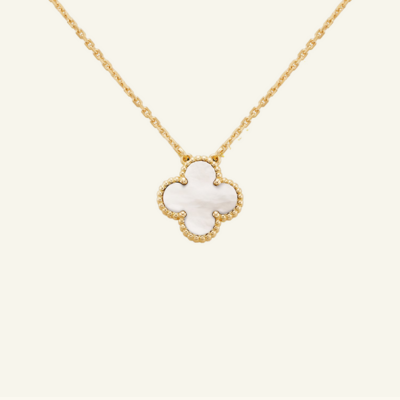 White Clover Necklace Bracelet Earrings Set