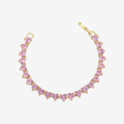 Pink Heart Tennis Bracelet — Amalfi Rose