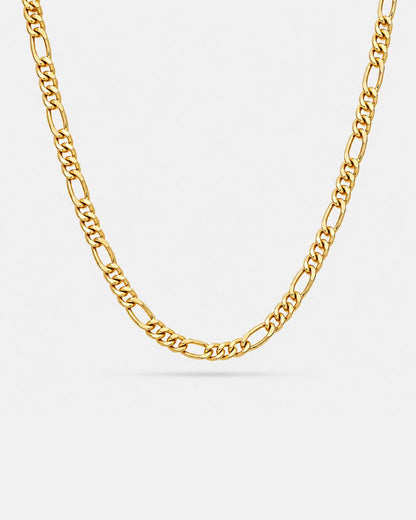 Men’s 18K Gold-Plated Figaro Chain Necklace, 6 mm