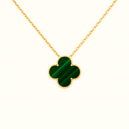 Green Clover Necklace Bracelet Earrings Set