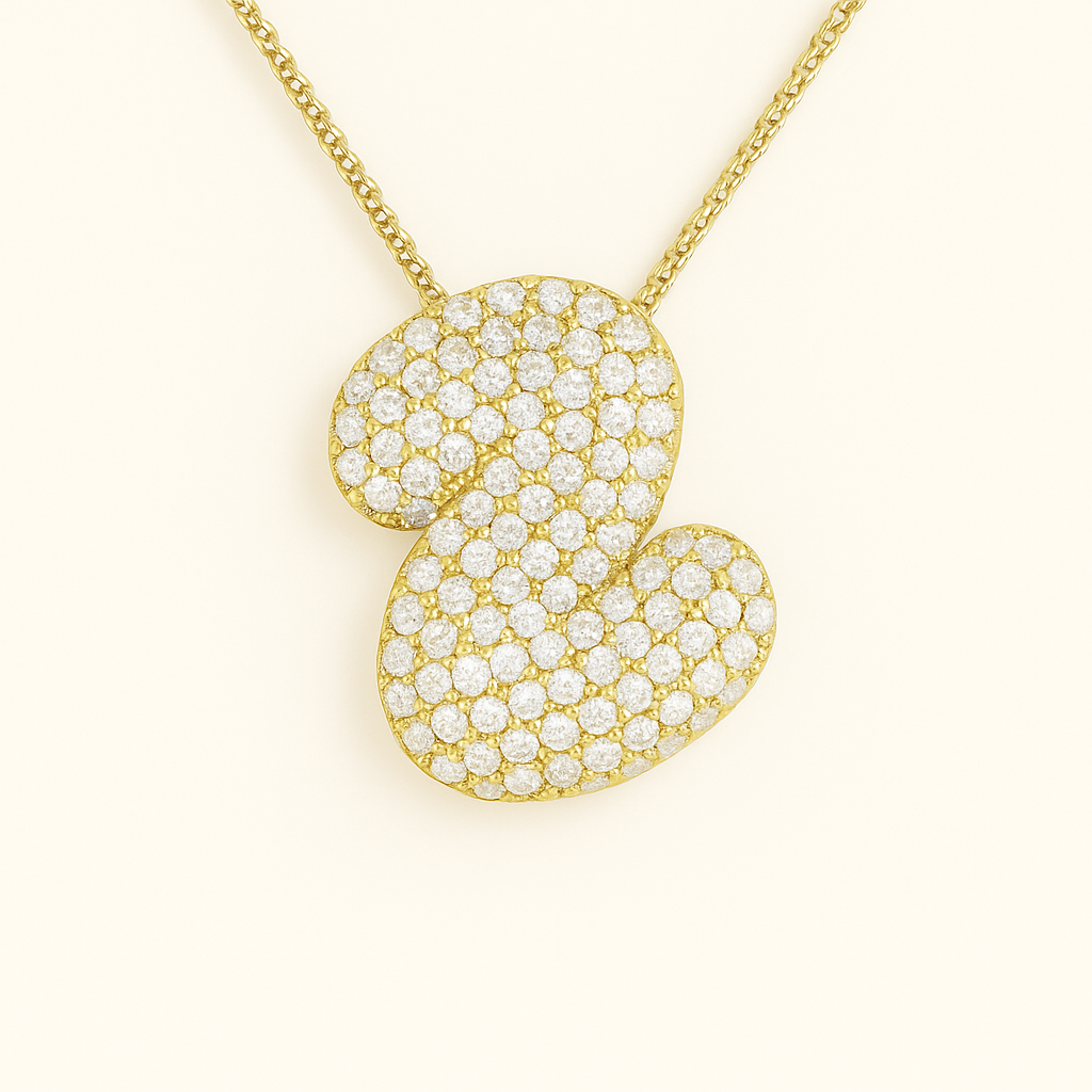 Bubble Initial Crystal Necklace, A–Z, 18 in