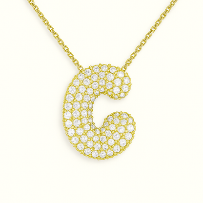Bubble Initial Crystal Necklace, A–Z, 18 in