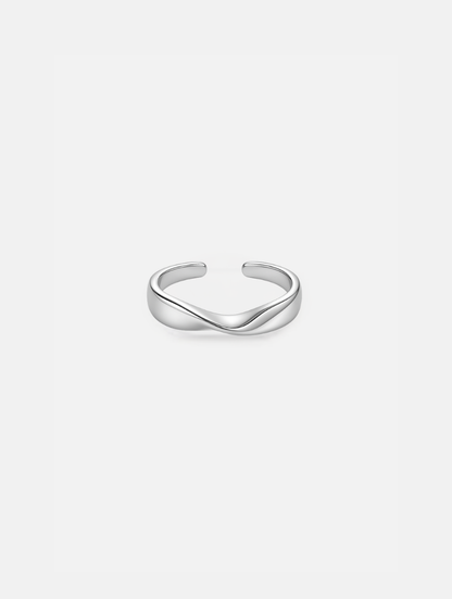 Adjustable Twist Ring, Polished Silver-Tone — Vérité