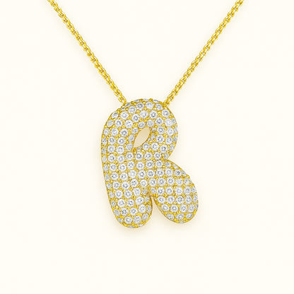 Bubble Initial Crystal Necklace, A–Z, 18 in