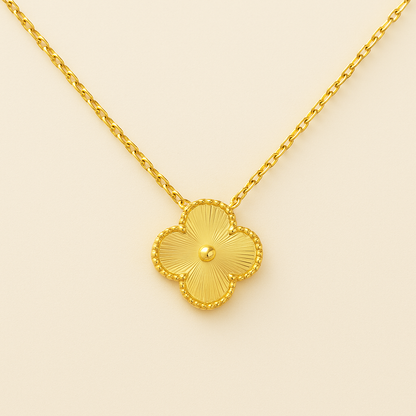 Gold-Tone Clover Necklace Bracelet Earrings Set