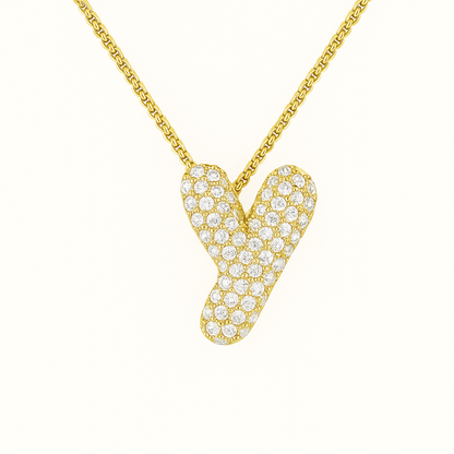 Bubble Initial Crystal Necklace, A–Z, 18 in