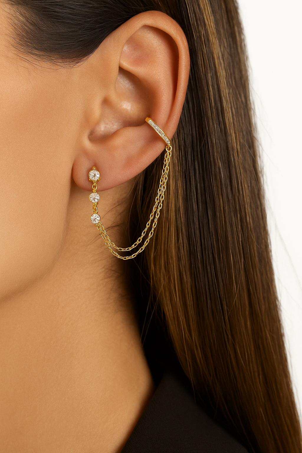 Crystal Chain Ear Cuff Earring — Audra