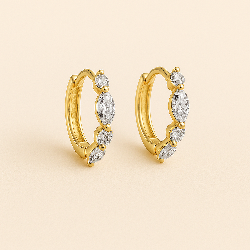Marquise Crystal Hoop Earrings — Aila