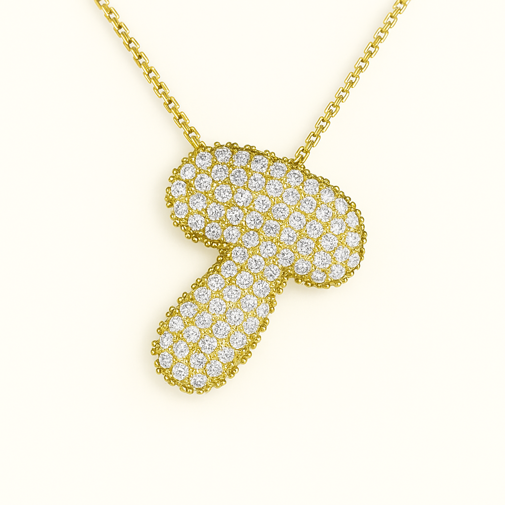 Bubble Initial Crystal Necklace, A–Z, 18 in