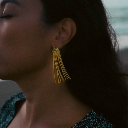 Long Chain Fringe Earrings — Lyra