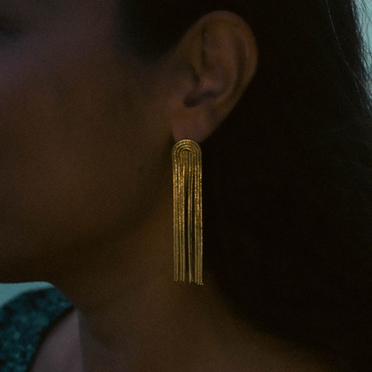 Long Chain Fringe Earrings — Lyra