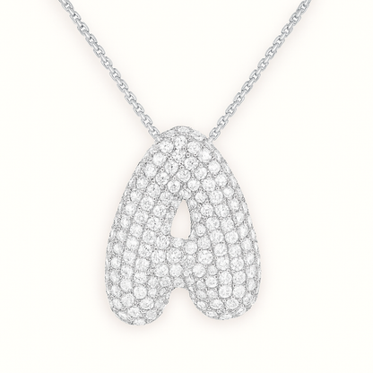 Bubble Initial Crystal Necklace, A–Z, 18 in