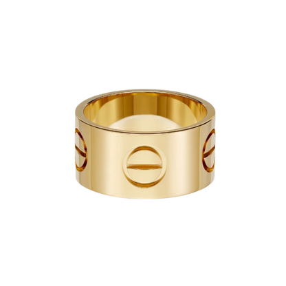 Wide Screw Detail Statement Ring — Love