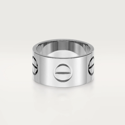 Wide Screw Detail Statement Ring — Love