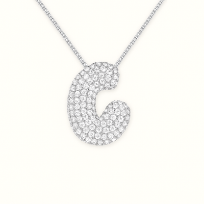 Bubble Initial Crystal Necklace, A–Z, 18 in