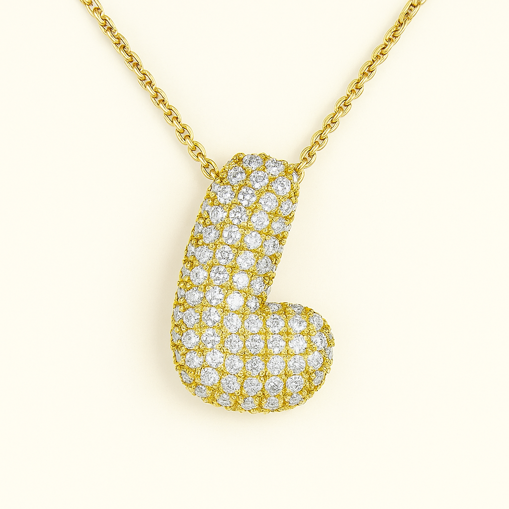 Bubble Initial Crystal Necklace, A–Z, 18 in