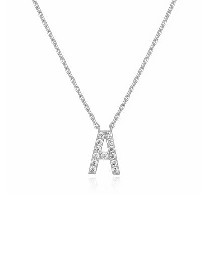 Crystal Initial Pendant Necklace, A–Z