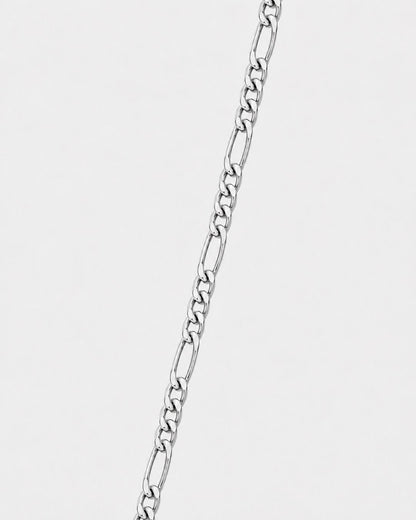 Men’s Silver-Tone Stainless Steel Figaro Chain Bracelet, 6 mm